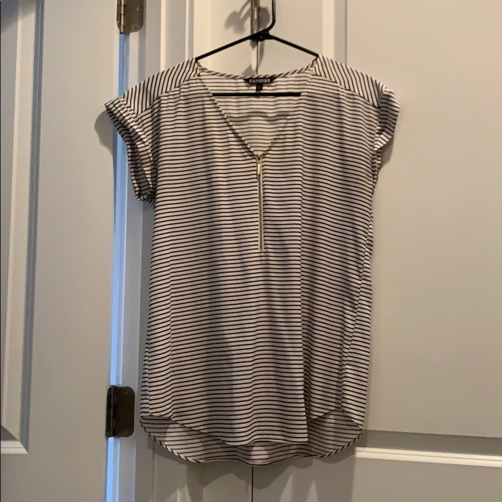 Express black and white striped shirt